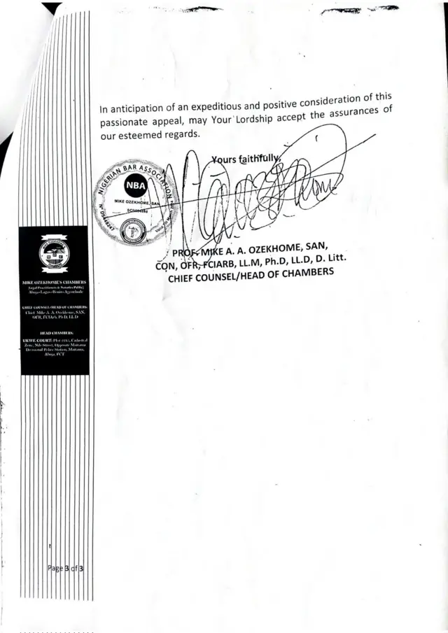 Akwụkwọ o degaara ụlọikpe Abuja