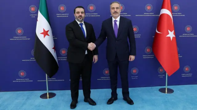 Suriye Dışişleri Bakanı Esad Hasan Şeybani ve Dışişleri Bakanı Hakan Fidan