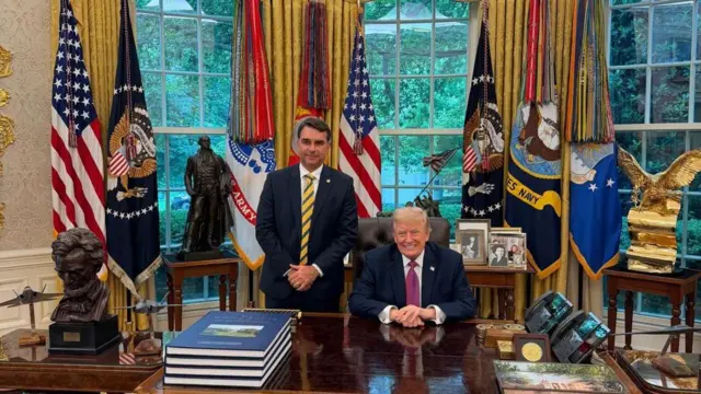 Flavio Bolsonaro e Donald Trump
