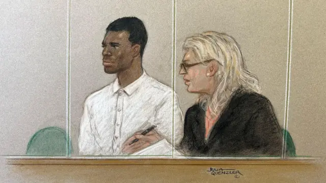 Йостін Москера з перекладачкою в суді
