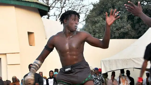 Abdullahi Ali Ahmed, nicknamed Coronavirus, during a Dambe fight in Kano city, Nigeria