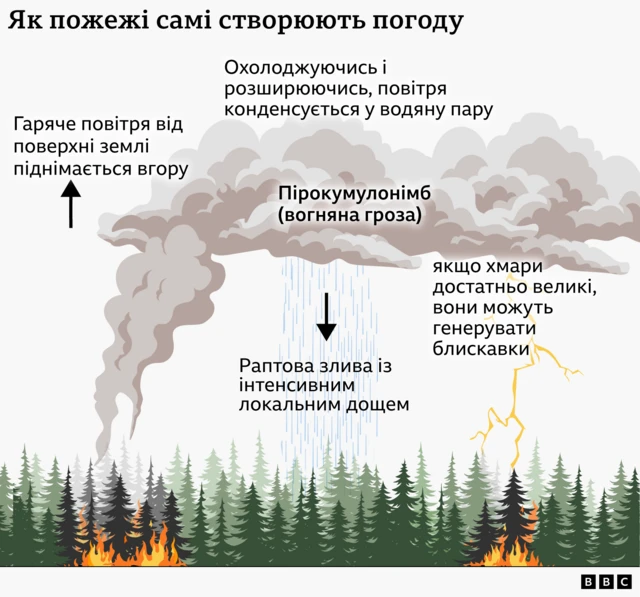 Як пожежі самі створюють погоду