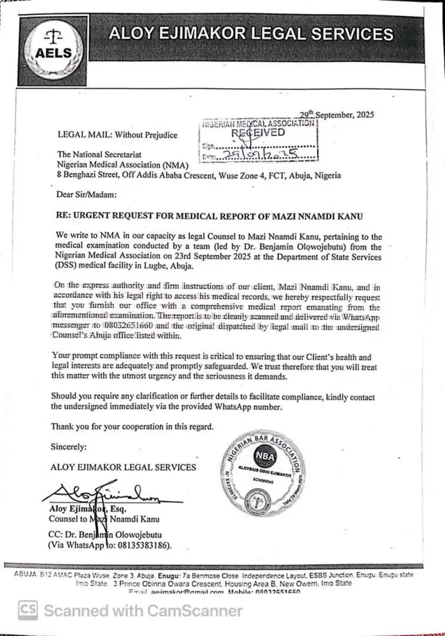  Akwụkwọ ozi Aloy Ejimakor zigara ndị NMA