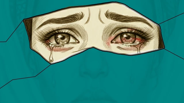 ግዳይ ፆታዊ ዓመፅን ፆታዊ መጥቃዕትን ዝኾነት እትበክይ ጓል ኣንስተይቲ ዝምስል ብካርቱን ዝተሰርሐ ምስሊ