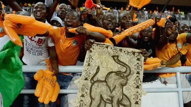 Mashabiki wa timu ya taifa ya Ivory Coast
