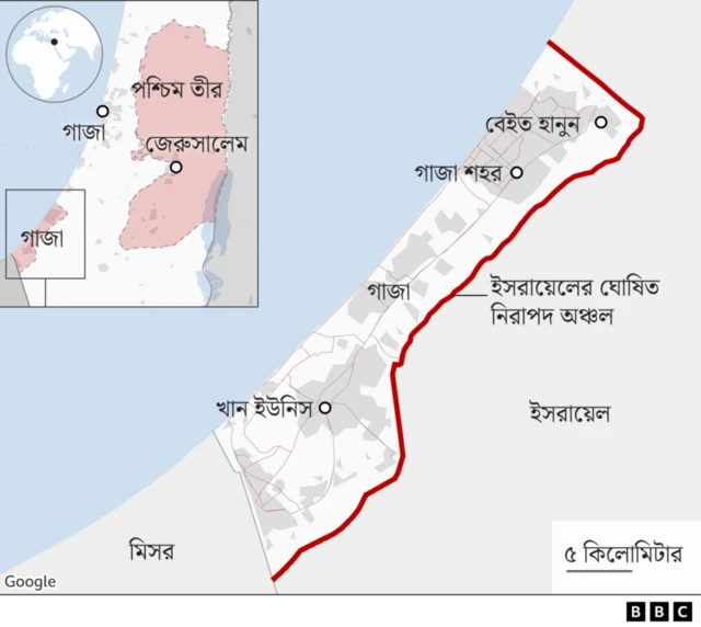 গাজার ভৌগলিক অবস্থান