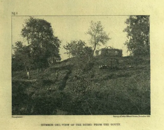 Purna Chandra Mukherjee saw the ruins of Rummin-Dei or Lumbini 