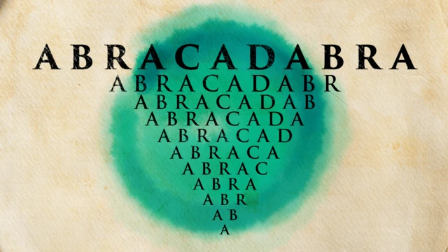 Palavra abracadabra perdendo letras