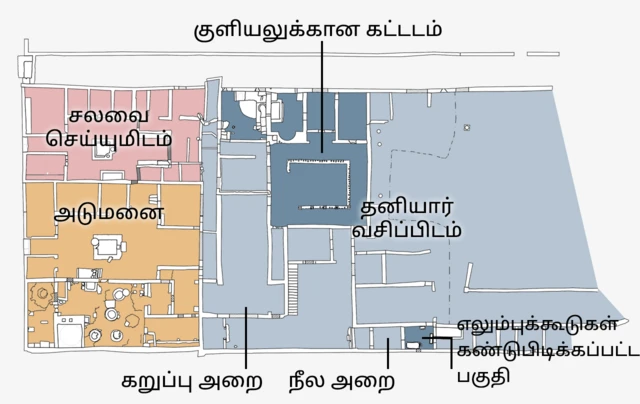 ரோமானிய பழமையான நகரத்தின் அறை அமைப்பு