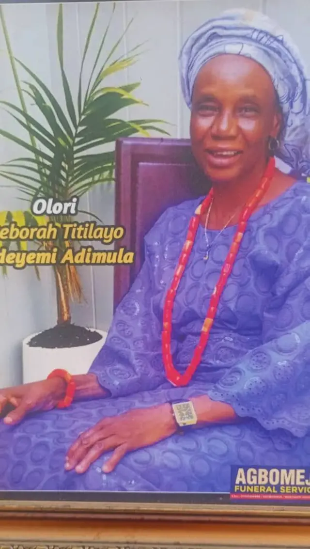 
Bi Deborah Titilayo Adeyemi,mama wa mfalme Joshua Adeyemi.