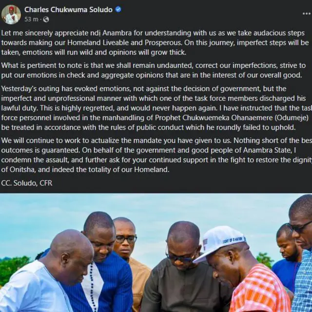 Soludo ekwuola okwu maka ihe mere Odumeje n'ụlọụka ya ụnyaahụ