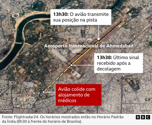 Mapa do local do acidente