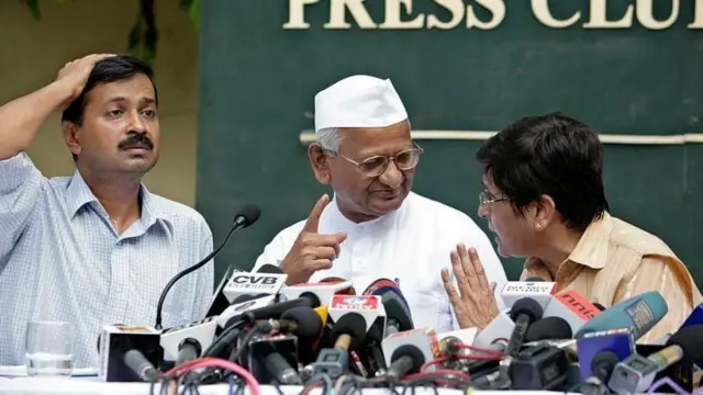 अरविंद केजरीवाल, अण्णा हजारे आणि किरण बेदी
