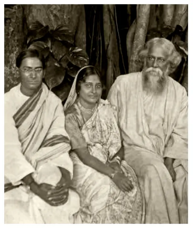 प्रशांत चंद्र महालनोबिस, उनकी पत्नी और रबींद्रनाथ टैगोर