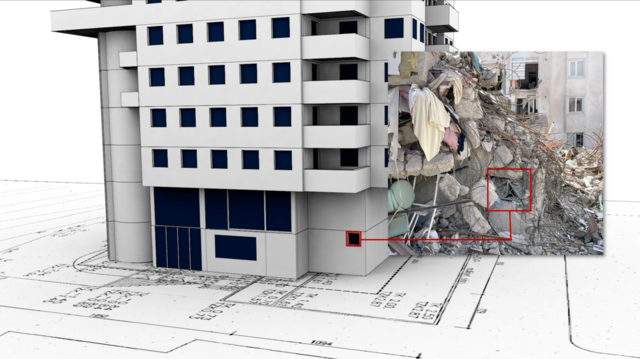 Gráfico de prédio caído
