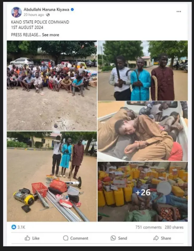 Aworan ti ileeṣẹ ọlọpaa Kano fi sita