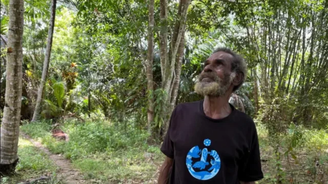 Vincen Kwipalo saat ditemui di rumahnya di Kampung Blandin Kakayu, Distrik Jagebob.