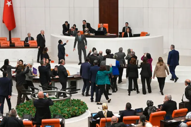 30 Ocak 2024'te TBMM'de yaşanan Can Atalay protestosu.