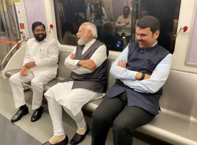 एकनाथ शिंदे, नरेंद्र मोदी आणि देवेंद्र फडणवीस.