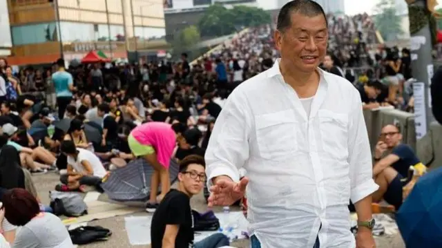 جيمي لاي في مظاهرة.