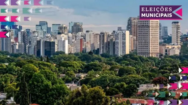 Imagem mostra cidadeesportes betSão Paulo com área verde entre prédios