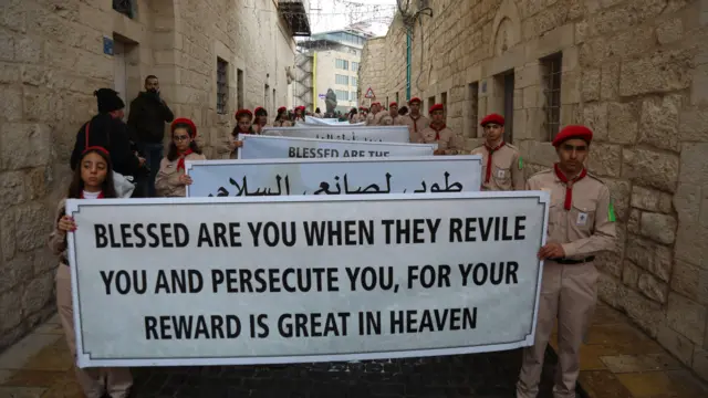 رسائل تضامن من بيت لحم مع الفلسطينيين في غزة