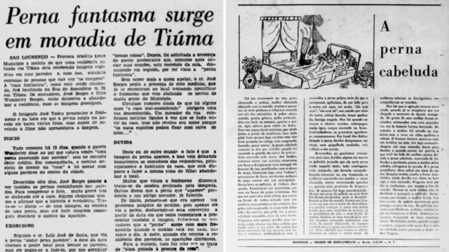 Prints mostram notícias sobre a Perna no Diario de Pernambuco
