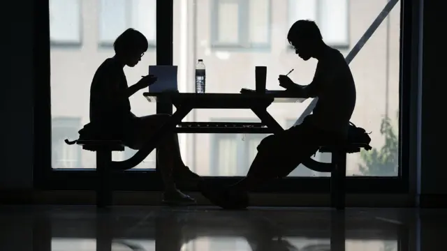 Chinese students study in a building at a university in Beijing on May 30, 2013.