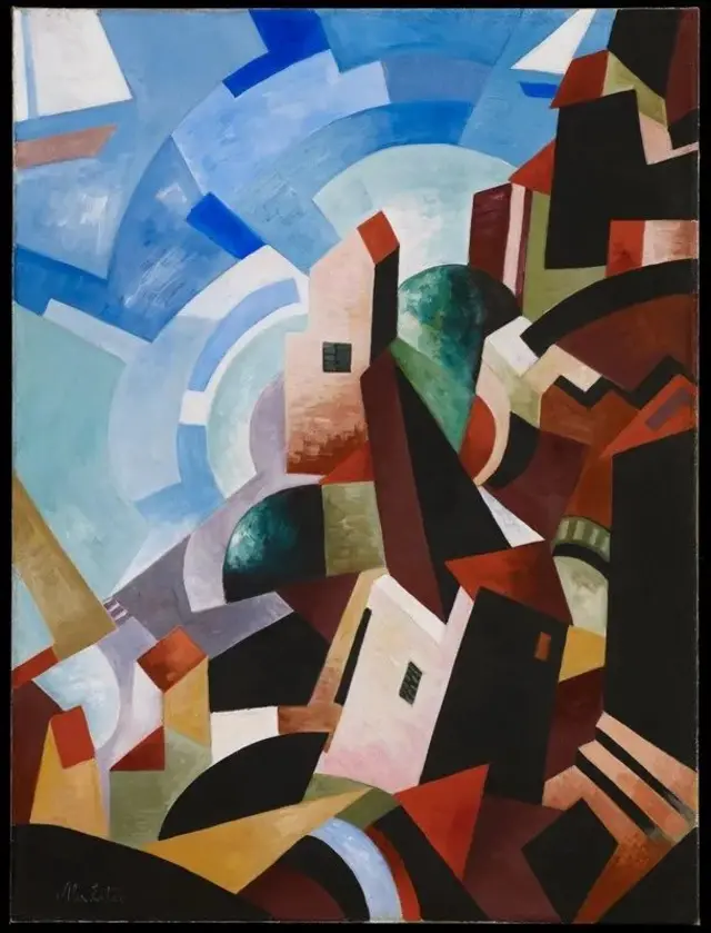 “Ciudad italiana junto al mar”: una pintura de la colección Zaks atribuida a la artista de vanguardia ucraniana Alexandra Exter. Actualmente está en el Instituto de Arte de Minneapolis.