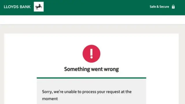 Pantallazo de una página web del Banco Lloyds