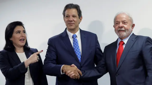 Simone Tebet, Haddad e Lula. 