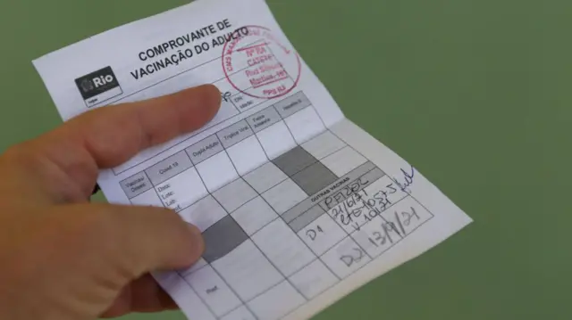 Cartão de vacina da covid