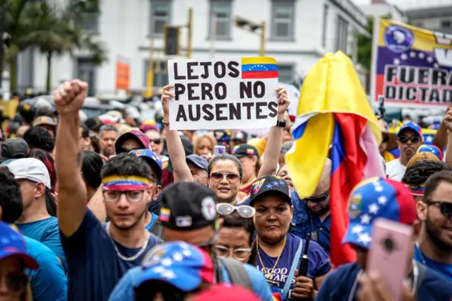 Manifestación de venezolanos en Perú