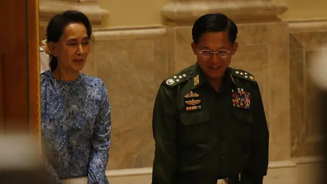 ဒေါ်အောင်ဆန်းစုကြည် နဲ့ ဗိုလ်ချုပ်မှူးကြီးမင်းအောင်လှိုင်