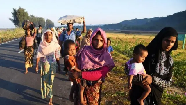 ২০১৭ সালে রাখাইনে মিয়ানমারের সামরিক অভিযানের পর বাংলাদেশে আশ্রয় নেয় আট লাখের বেশি রোহিঙ্গা। (এটি তখনকার তোলা ছবি)