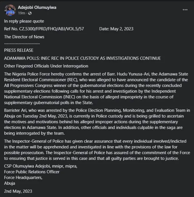 Aworan atẹjade Alukoro ileeṣẹ ọlọpaa