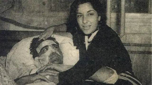 Nargis oo isbitaalka ku xannaanaynaysa Sunil Dutt