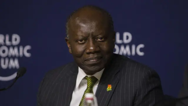 Ken Ofori-Atta, Ghana's finance minister, during di 2020 World Economic Forum (WEF) for Davos, Switzerland.