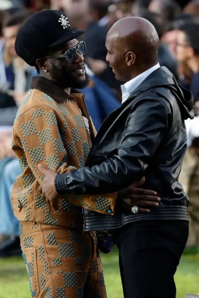 Nigerian musician Burna Boy and Ivorian footballer Didier Drogba