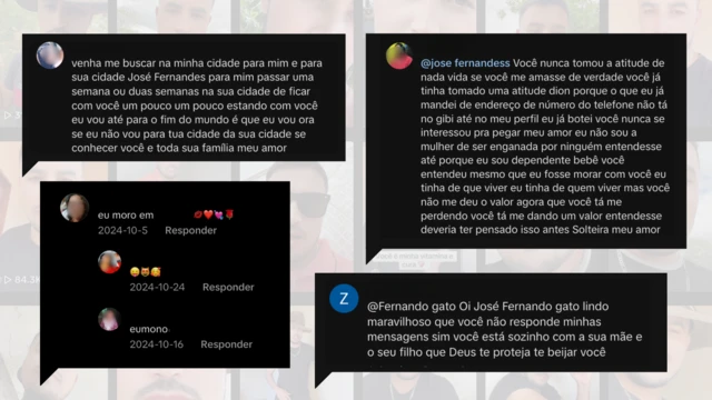 Mulheres deixam comentários nos vídeos de José Fernandes, achando que, na verdade, estão mandando mensagens privadas para ele 
