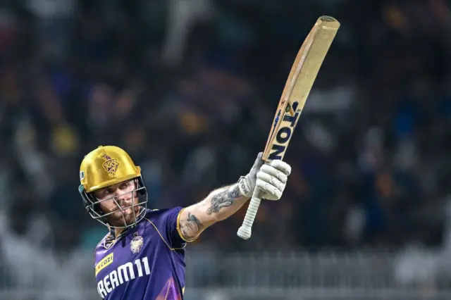 Phil Salt celebrates after scoring 50