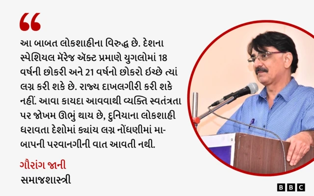 ગુજરાત લગ્નની નોંધણીનો નવો કાયદો શું છે, ગુજરાત હિંદુ મેરેજ એક્ટના નવા કાયદાની જોગવાઈઓ, હર્ષ સંઘવી ગૃહ મંત્રી, લગ્ન અંગે બંધારણની જોગવાઈઓ, ભાગીને લગ્ન, પરિવારથી છૂપાવીને લગ્ન, બીબીસી ગુજરાતી