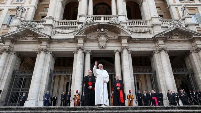 Папа Франциск наприкінці читання Розарію в базиліці Санта-Марія Маджоре у травні 2013-го