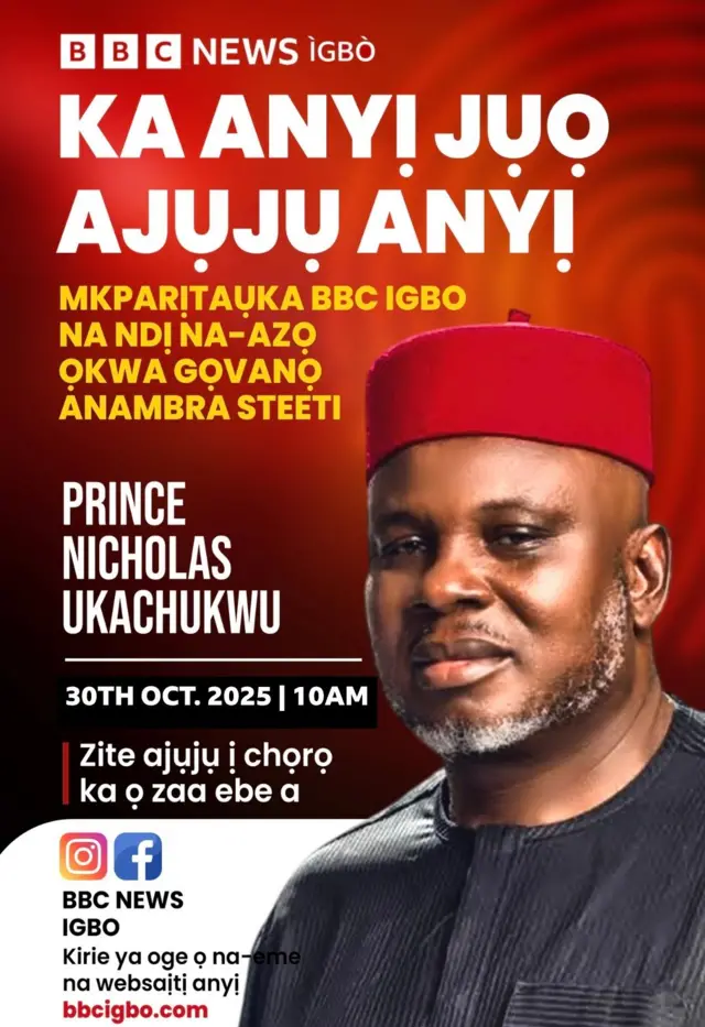 Na mkparịtaụka pụrụiche BBC Igbo na Nicholas Ukachukwu n'ụbọchị Tọzde 30 Ọktoba, ọ kọwara ọtụtu ihe dị iche iche ọ chọrọ ime ma ọ bụ na o nweta mmeri na ntuliaka ọkwa Gọvanọ Anambra Steeti a ga-eme na Nọvemba 8, 2025.