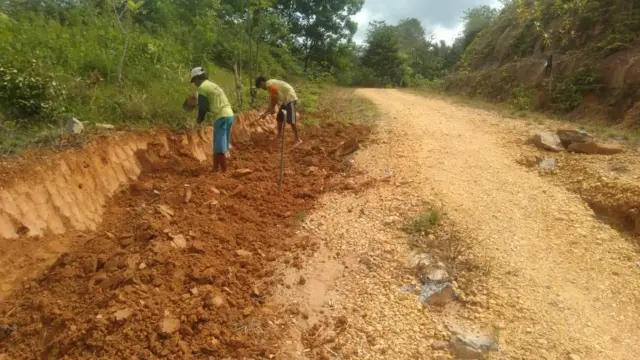 Lahan pertanian depan rumah Ujang Uskadiyana di Konawe, Sulawesi Tenggara