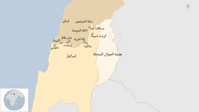 النقاط اللبنانية المشرفة على البلدات الإسرائيلية
