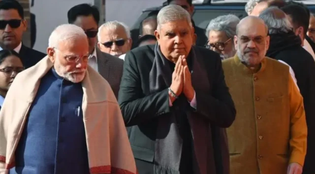 ਨਰਿੰਦਰ ਮੋਦੀ, ਜਗਦੀਪ ਧਨਖੜ ਅਤੇ ਅਮਿਤ ਸ਼ਾਹ