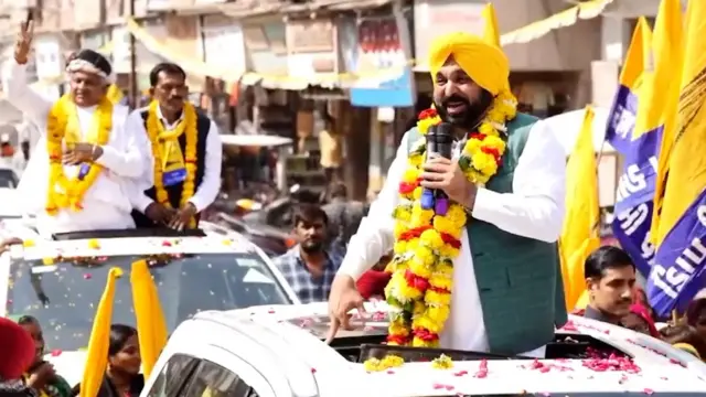 प्रचारादरम्यान पंजाबचे मुख्यमंत्री भगवंत मान