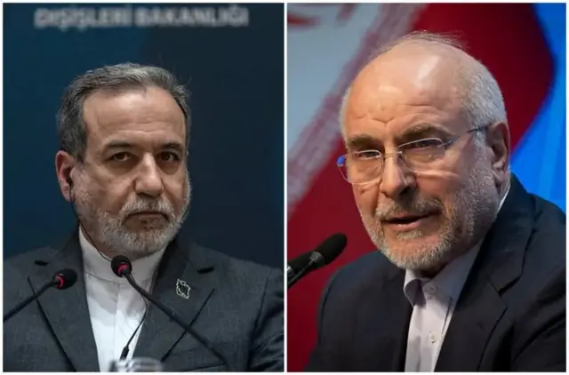 Wasiirka Arrimaha Dibadda Iiraan Cabbaas Caraqji iyo afhayeenka Baarlamanaka dalkaasi Maxamed Maxamed Bagher .