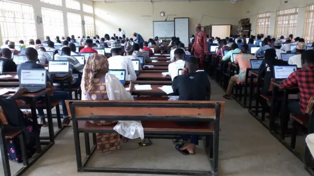 Students at an ABU computer center